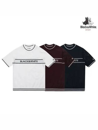 front logo knit short sleeve 2702LAVE - BLACK&WHITE - BALAAN 1