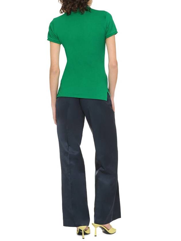 Women's Julie Logo Embroidered Short Sleeve PK Shirt Green - POLO RALPH LAUREN - BALAAN 5