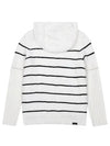 Women s Winter Striped Short Sleeve Warmer Hoodie 2622LXKR WHITE - BLACK&WHITE - BALAAN 2