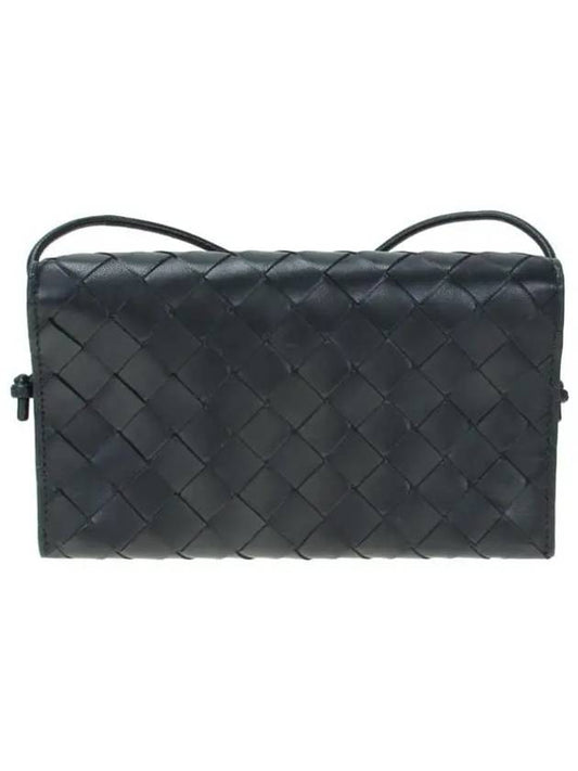 Intrecciato Strap Long Wallet Black - BOTTEGA VENETA - BALAAN.