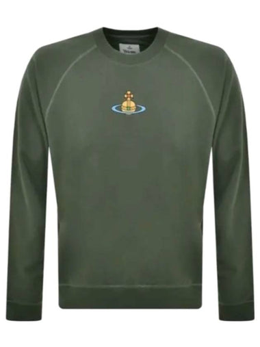 Embroidered Logo Cotton Sweatshirt Green - VIVIENNE WESTWOOD - BALAAN 1