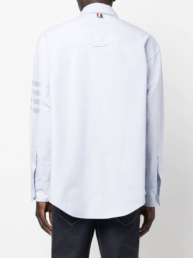 Striped Detail Long Sleeved Shirt Light Blue - THOM BROWNE - BALAAN 6