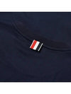 Men's Side Slit Relaxed Short Sleeve T-Shirt Navy - THOM BROWNE - BALAAN 4