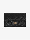 Classic Grained Calfskin Card Wallet Black - CHANEL - BALAAN 2