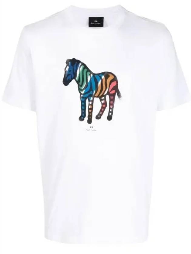 Zebra Big Logo Short Sleeve T-Shirt White - PAUL SMITH - BALAAN.