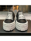 Double Wheel Re-Nylon Gabardine Low-Top Sneakers Black White - PRADA - BALAAN 6