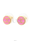 Pink Gold Coco Button Round Circle Earrings ABC830 Coin CC - CHANEL - BALAAN 2