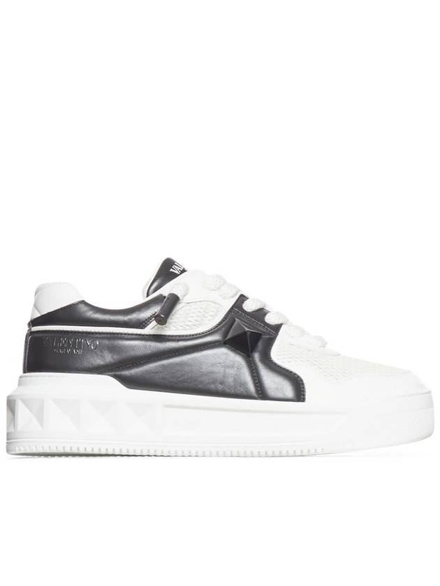 One Stud XL Low Top Sneakers Black White - VALENTINO - BALAAN 2