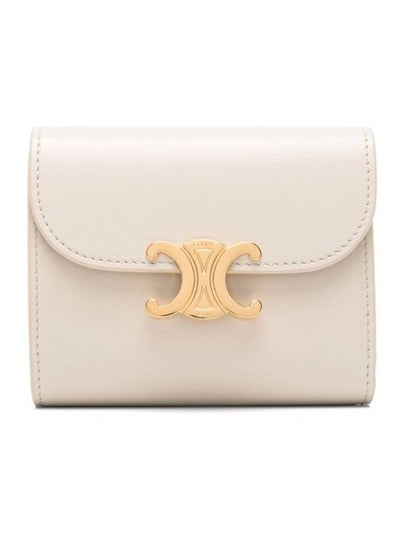 Triomphe Small Shiny Calfskin Bicycle Wallet Pale Beige - CELINE - BALAAN 2