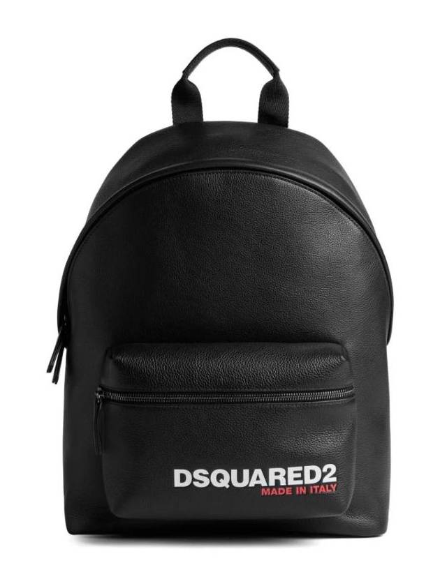 logo print pebbled leather backpack BPM010125103888 - DSQUARED2 - BALAAN 1