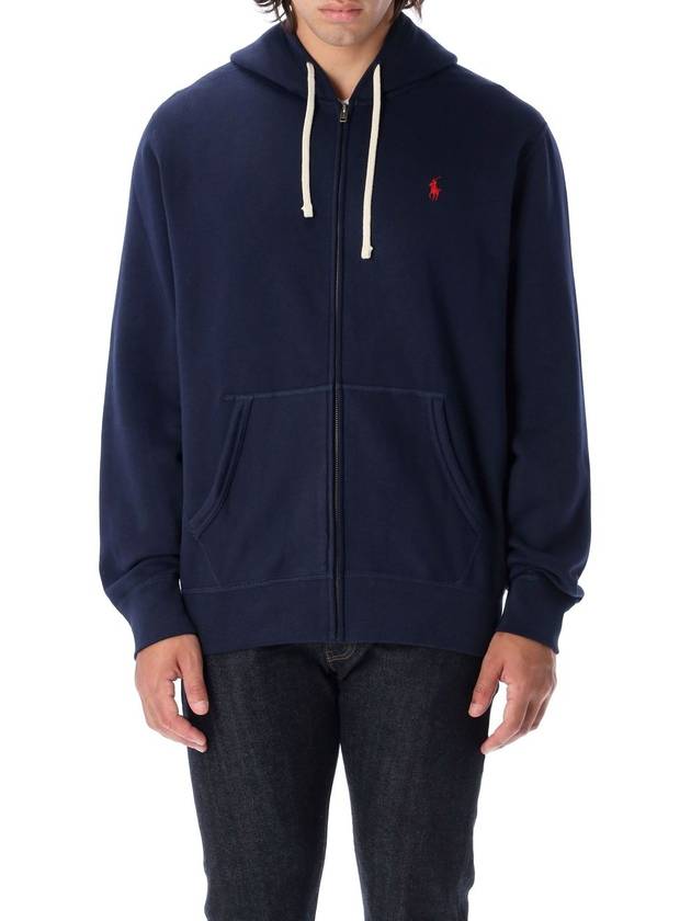 Embroidered Pony Logo Zip Up Hoodie Navy - POLO RALPH LAUREN - BALAAN 2