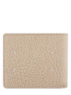 Stitched Leather Bifold Half Wallet Beige - MAISON MARGIELA - BALAAN 2