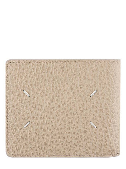 Stitched Leather Bifold Half Wallet Beige - MAISON MARGIELA - BALAAN 2