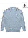 color combination half zip-up sweater 2203GXKWSKY BLUE - BLACK&WHITE - BALAAN 1