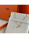 Mini Pop H Pendant Necklace Gold Blanc White - HERMES - BALAAN 4