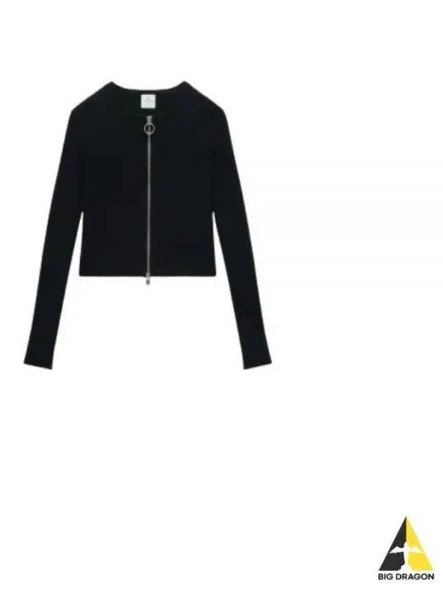 Heritage Light Rib Zip Cardigan Black - COURREGES - BALAAN 2