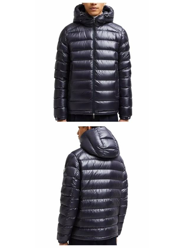 1A00003 597EX 779 BESINES Logo Patch Hooded Down Padded Dark Navy Men s Jacket TJ - MONCLER - BALAAN 4