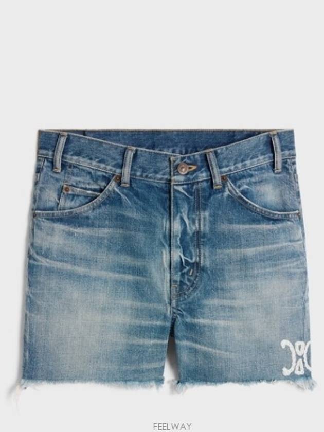 Skate Denim Shorts Blue - CELINE - BALAAN 3