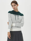 Women s Striped Hooded Knit Sweater DE3WSW261DG - DUVIK - BALAAN 8