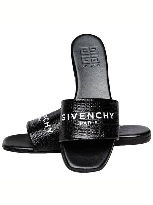 4G Logo Print Slide Slippers Black - GIVENCHY - BALAAN.