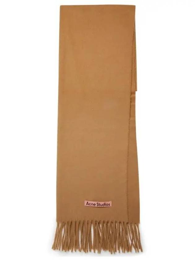 Logo Fringe Cashmere Muffler Caramel Brown - ACNE STUDIOS - BALAAN 3