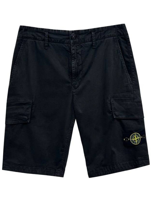 Logo Patch Cargo Bermuda Shorts Navy - STONE ISLAND - BALAAN 2