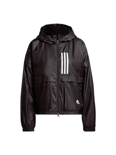 3 Stripe Brush Windbreaker Black - ADIDAS - BALAAN 1