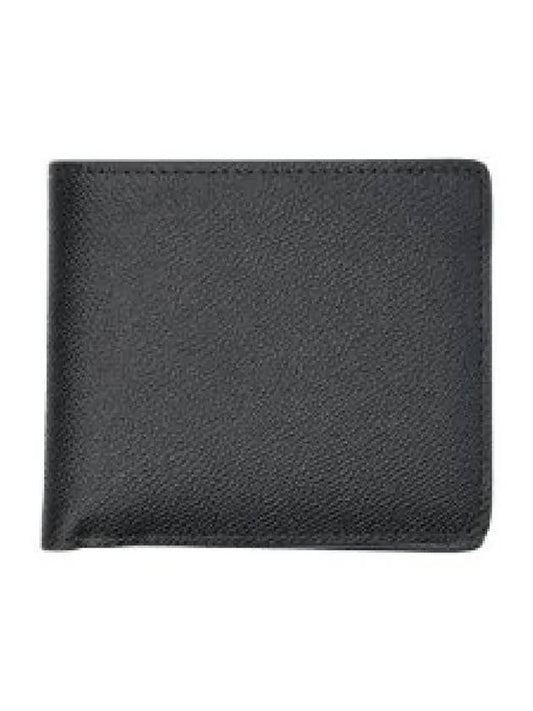 Stitched Bifold Leather Half Wallet Black - MAISON MARGIELA - BALAAN 2