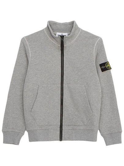 Kids Garment Dyed Cotton Fleece Zip-Up Jacket Grey - STONE ISLAND - BALAAN 2