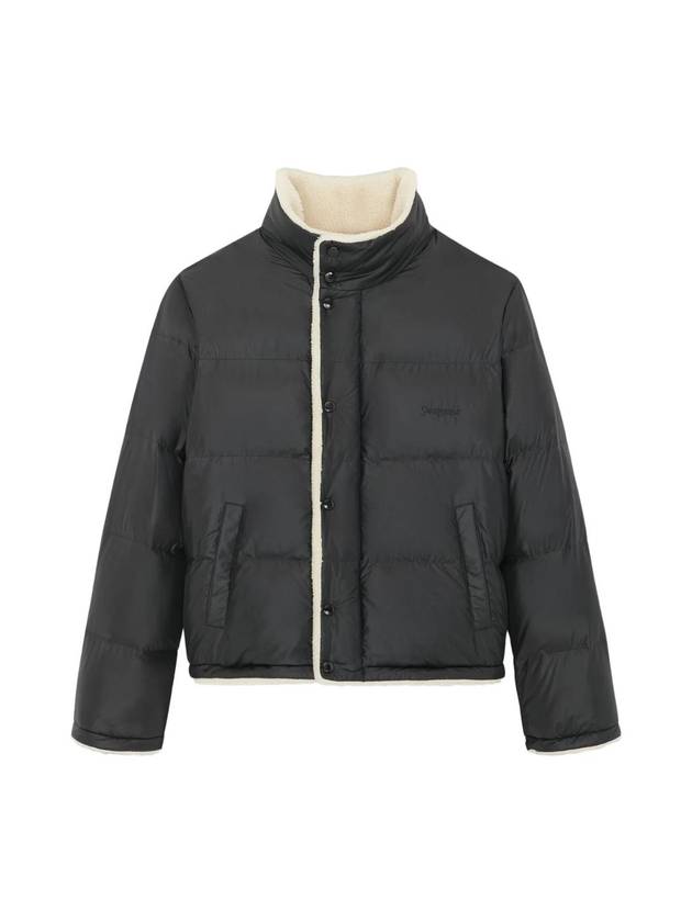 Shearling Lining Nylon Down Puffer Jacket Black - SAINT LAURENT - BALAAN 1