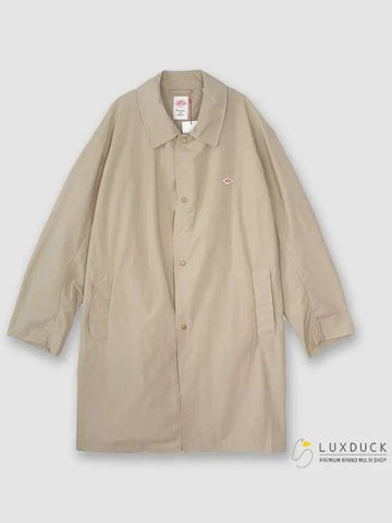 Logo patch nylon mac coat beige JD8120NTF SAND BEIGE - DANTON - BALAAN 1