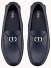 CD Buckle Leather Loafer Blue - DIOR - BALAAN.