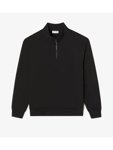 Men s Sweaterlike Half Zip Up Sweatshirt Black - LACOSTE - BALAAN 1