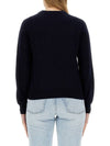 Bold Fox Head Wool Knit Top Ink Blue - MAISON KITSUNE - BALAAN 3