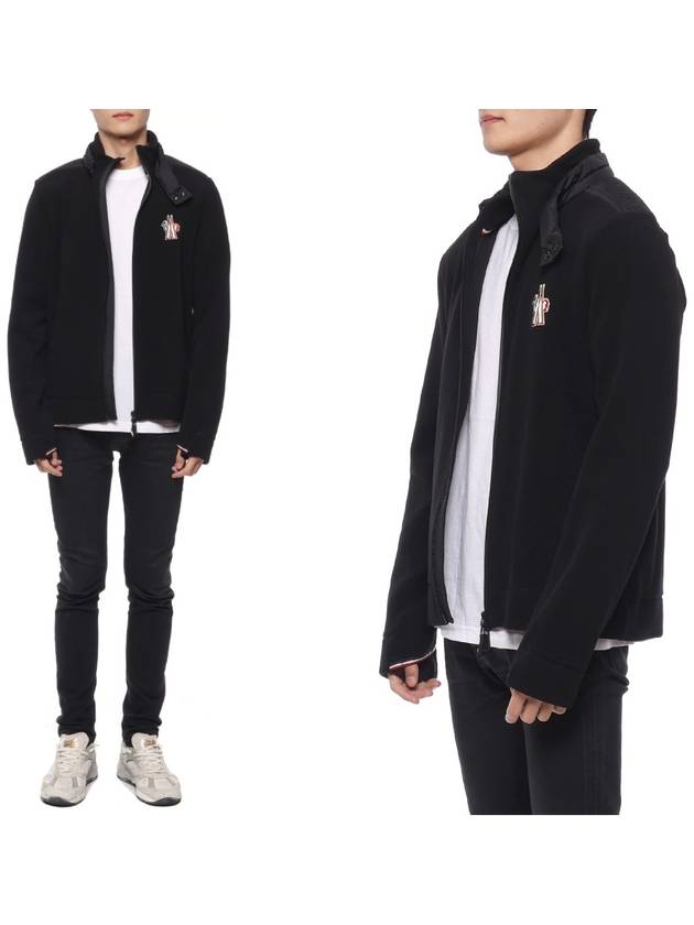 Fleece Zip-Up Jacket Black - MONCLER - BALAAN 2