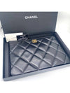 19 Chain Logo Quilting Large Lamskin Clutch Back Black - CHANEL - BALAAN 2