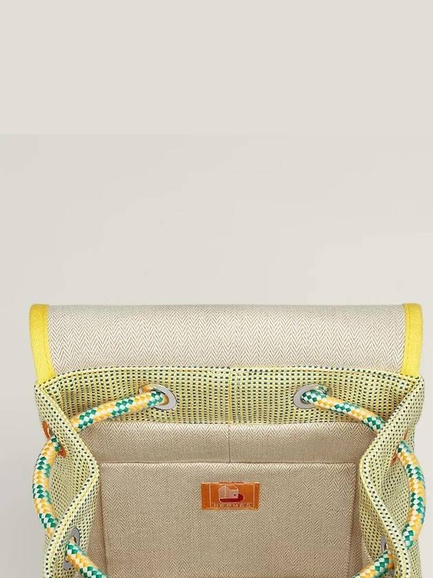 Les Cabanes Backpack Beige Yellow - HERMES - BALAAN 4