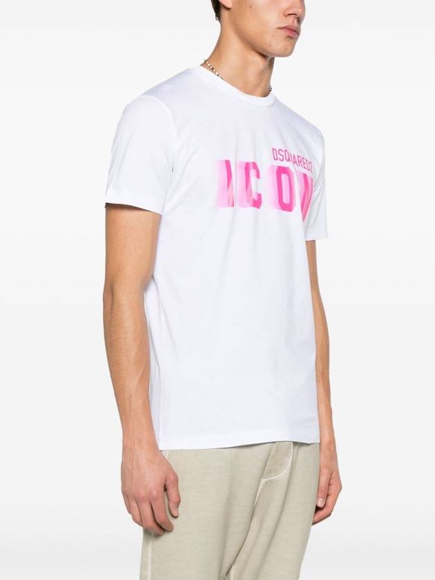 short sleeve t-shirt S79GC0082 S23009 967X WHITE PINK FLUO - DSQUARED2 - BALAAN 4