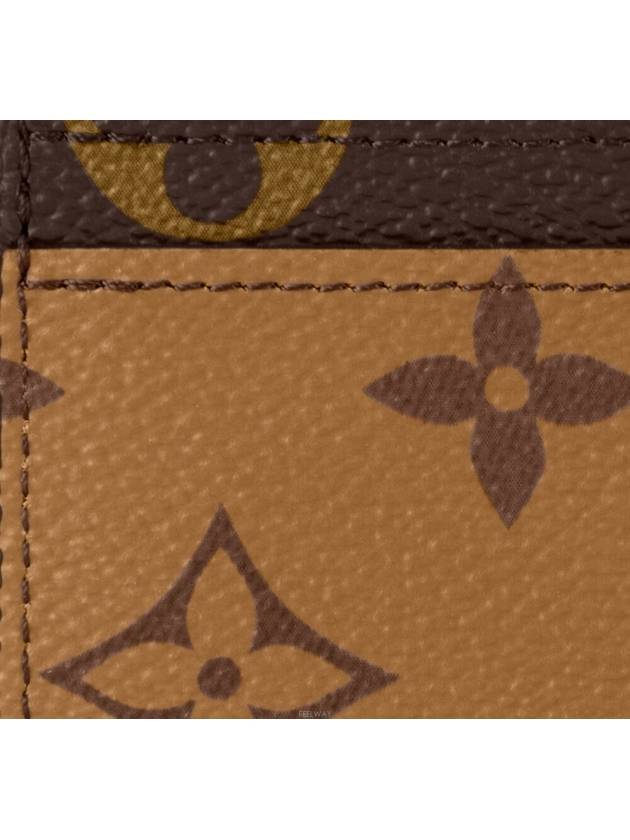 Monogram Reverse Canvas Card Wallet Brown - LOUIS VUITTON - BALAAN 5