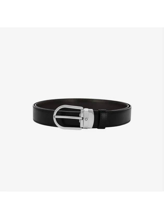 Men's Buckle 30mm Reversible Leather Belt Black Brown - MONTBLANC - BALAAN 2