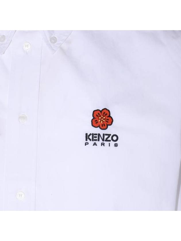 Boke Flower Casual Long Sleeve Shirt White - KENZO - BALAAN 4