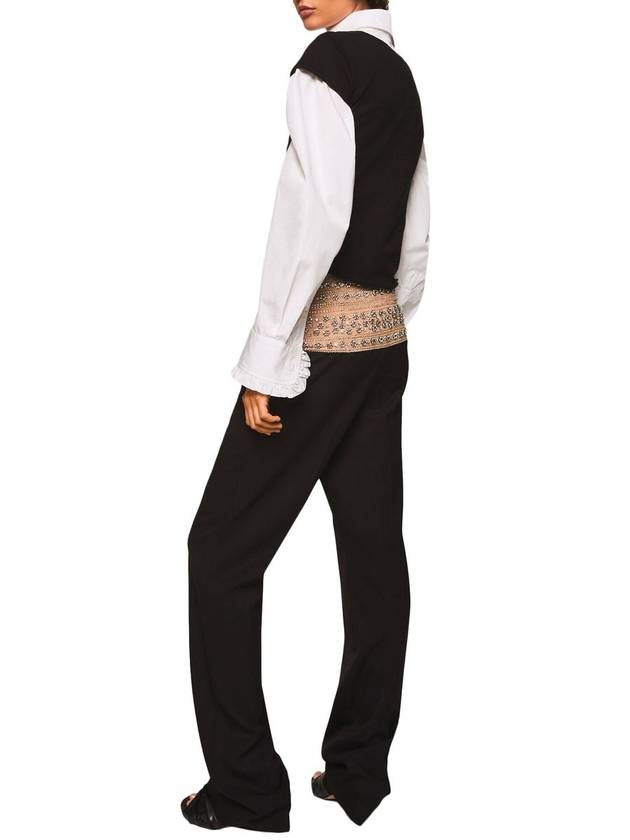 straight pants 6401953DU655 1000 BLACK - STELLA MCCARTNEY - BALAAN 4