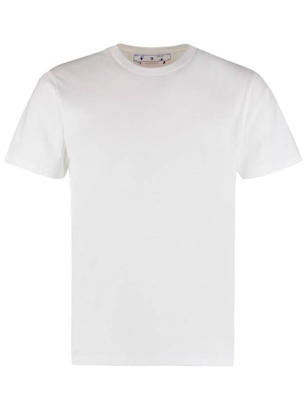 Cotton Crew Neck Short Sleeve T-Shirt 3 Pack White - OFF WHITE - BALAAN 3