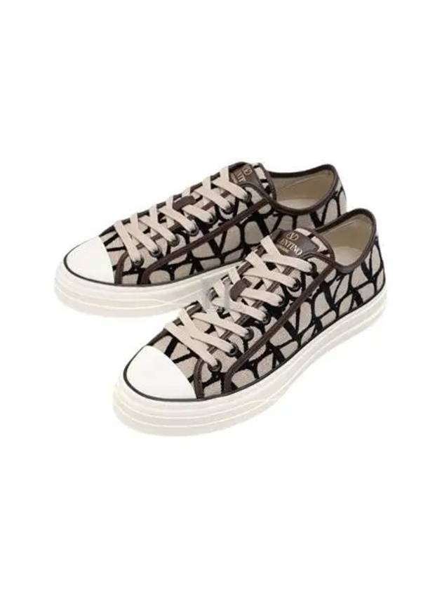 Toile Iconographe Total Loop Low Top Sneakers Beige - VALENTINO - BALAAN 2