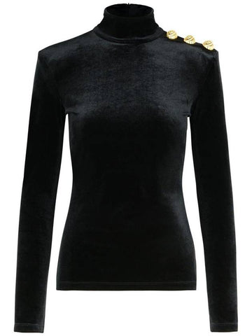 Balmain Black Polyester Turtleneck Sweater - BALMAIN - BALAAN 1