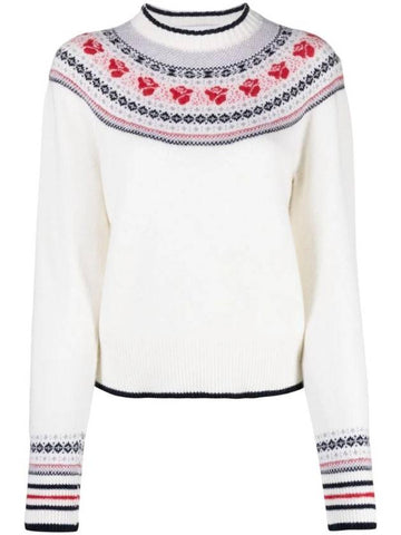 Rose Iceland Fair Isle Intarsia Sweater FKA470AY1029 - THOM BROWNE - BALAAN 1