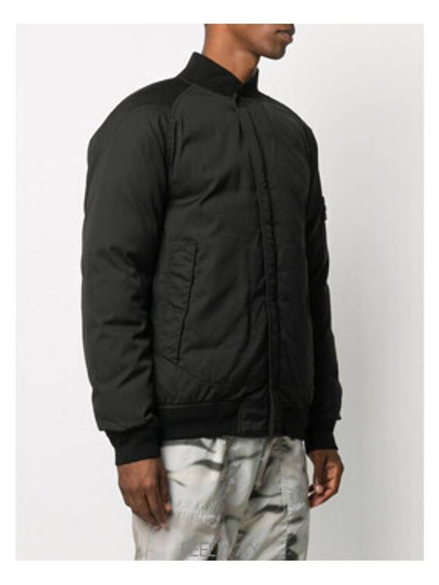 Ghost Piece Stretch Wool Nylon Bomber Jacket Black - STONE ISLAND - BALAAN 9