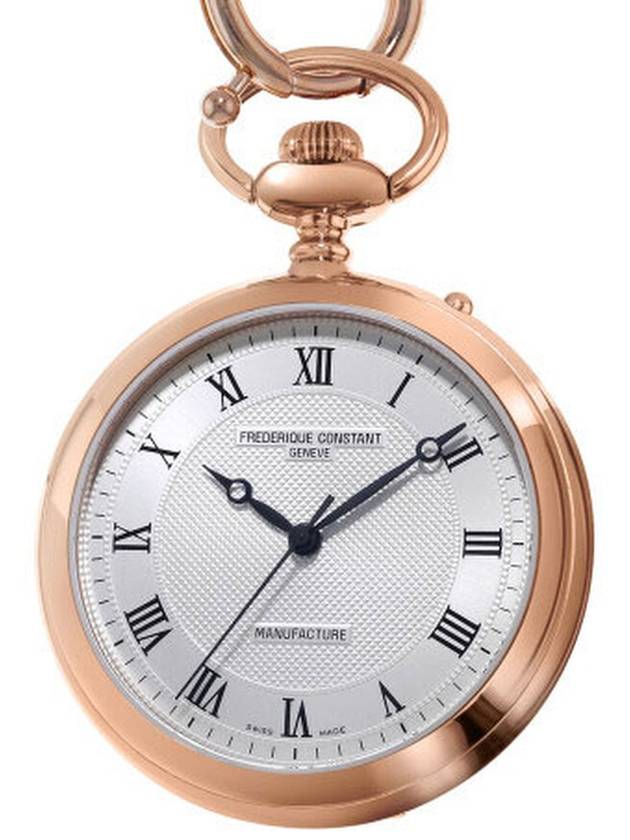 Frederique Constant Manufacture Silver Dial Rose Gold Stainless Steel Pocket Watch FC-700MC6PW4 - FREDERIQUE CONSTANT - BALAAN 1