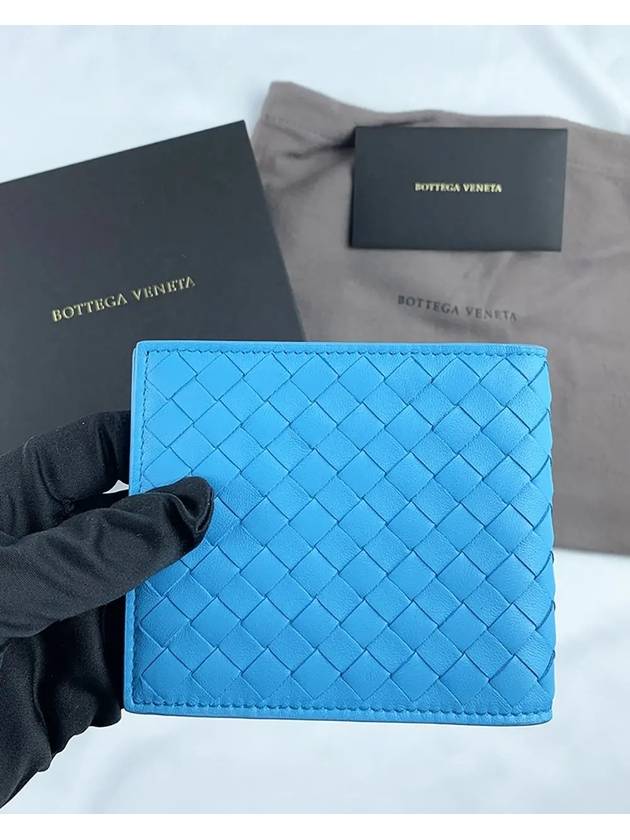 Intrecciato Half Wallet Blue - BOTTEGA VENETA - BALAAN 5