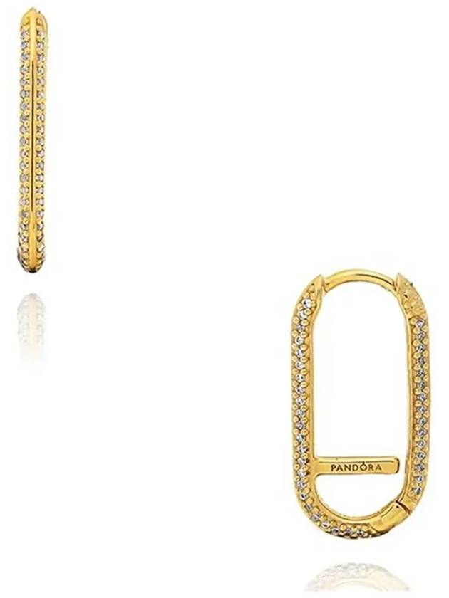 ME Extended Pave Link Single Earring Gold - PANDORA - BALAAN 4